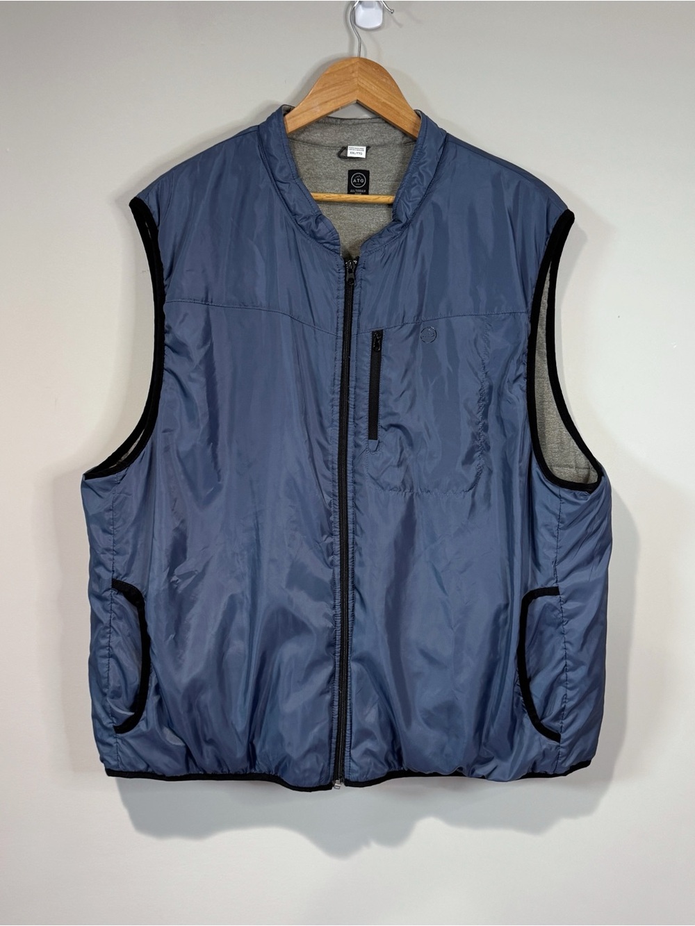 Wrangler ATG Men's Blue & Grey Reversible Full Zip All Terrain Vest Outdoor XXL